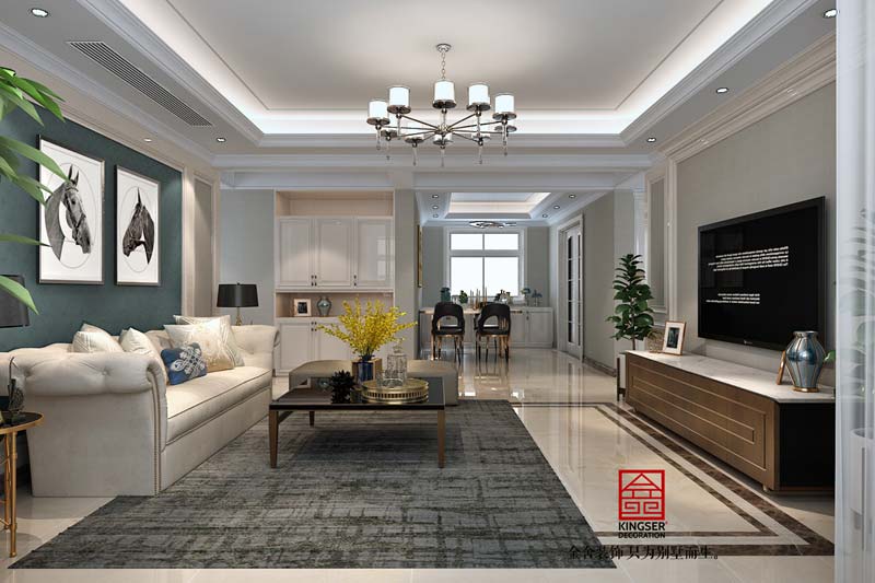 國賓壹號139平裝修美式風(fēng)格效果圖