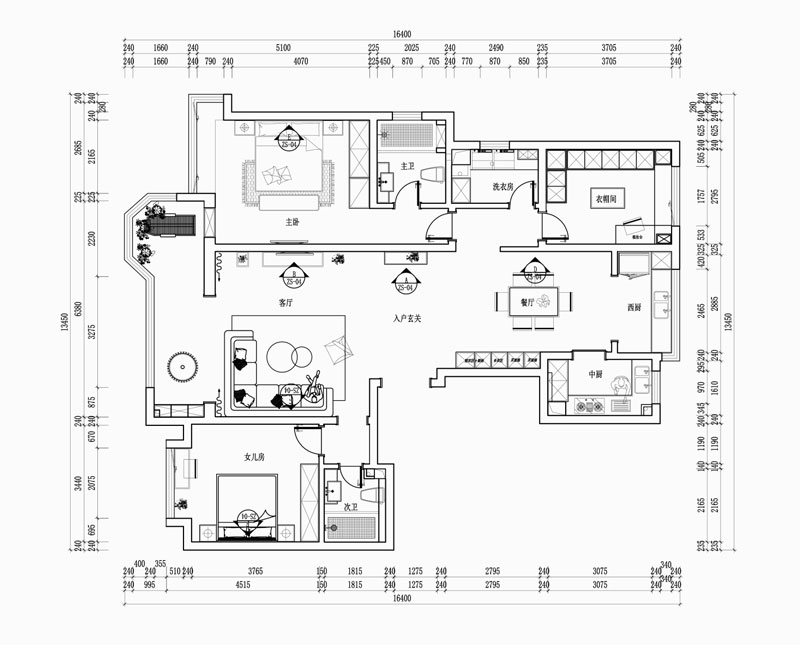 榮盛華府178平平面布置圖