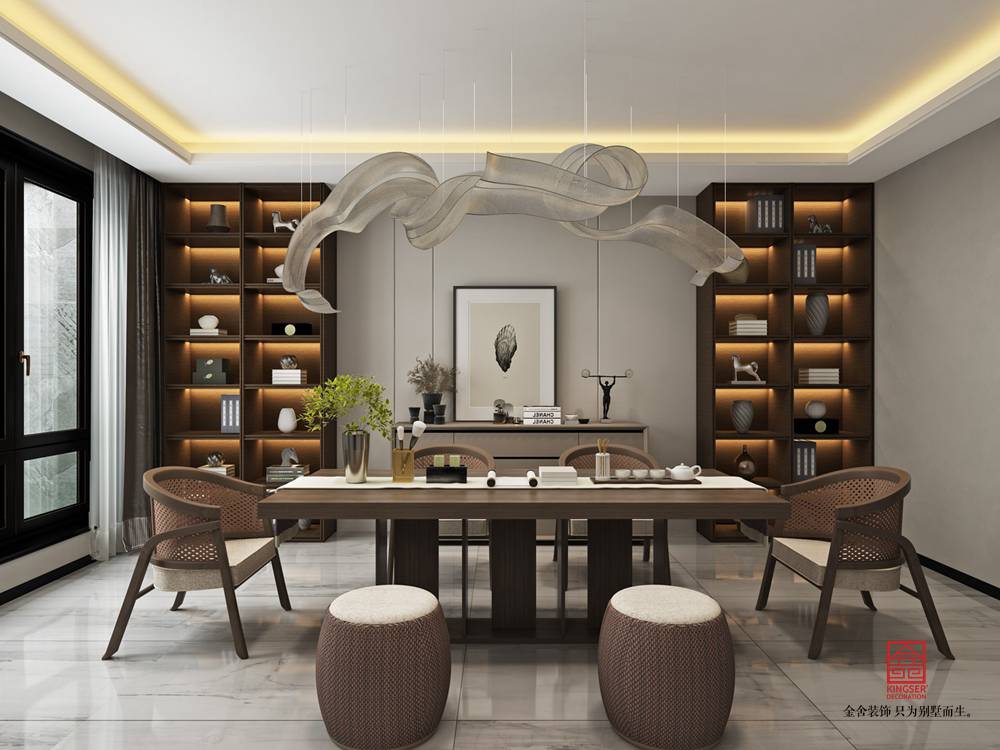 開元府398平米新中式風(fēng)格裝修-書房