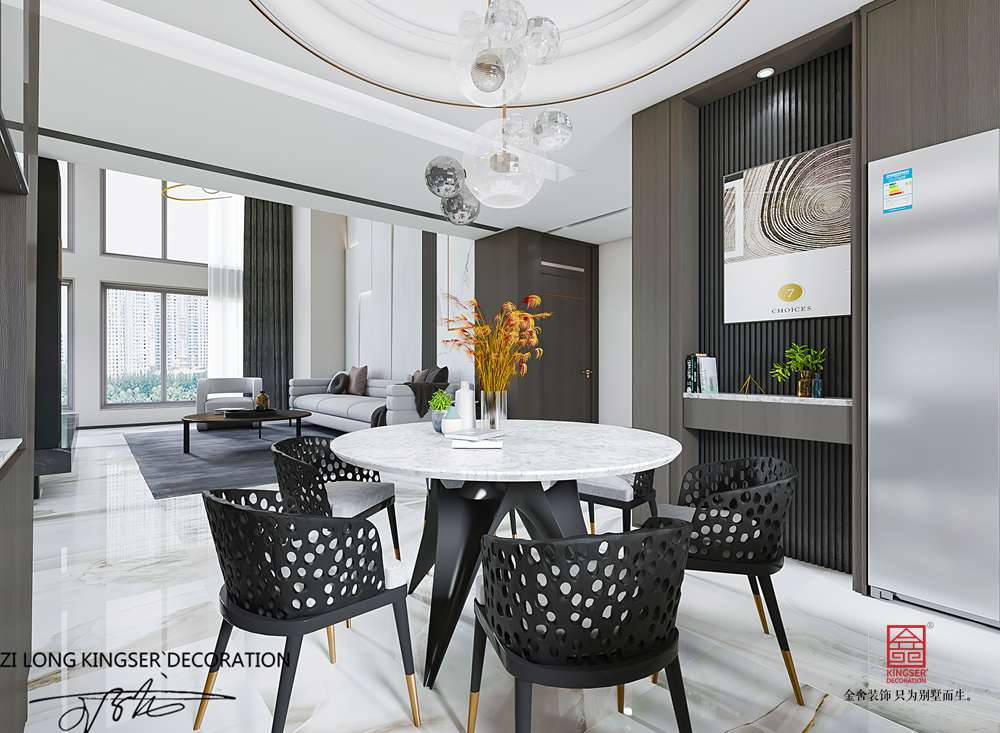 漢王府230平米現(xiàn)代簡約裝修-餐廳