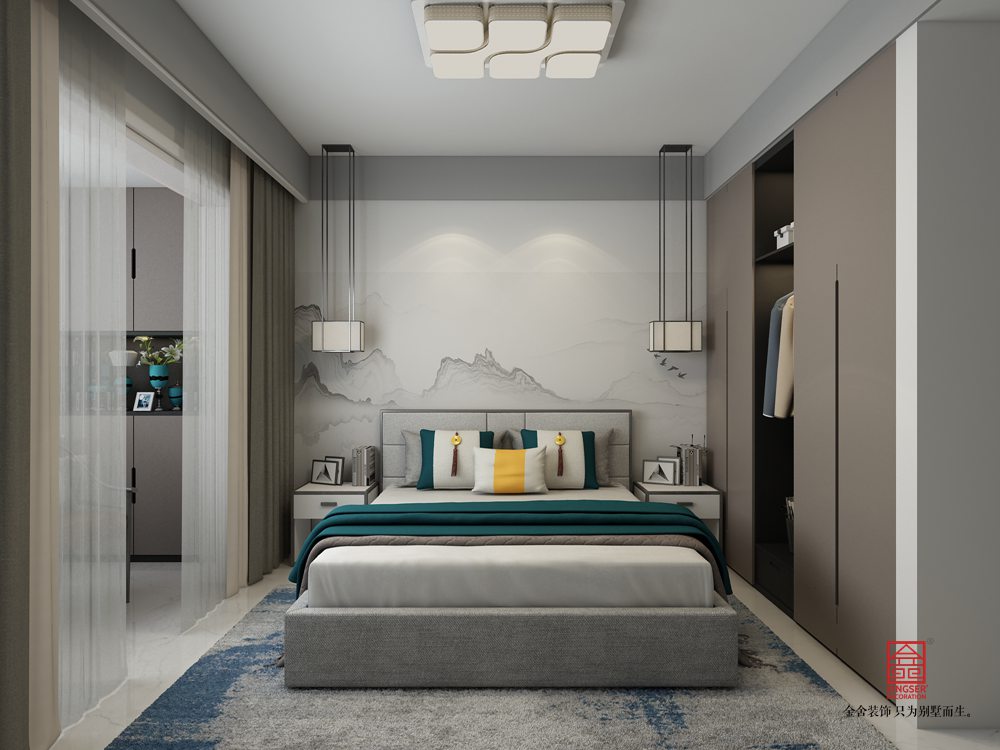 國宅150平米新中式風(fēng)格裝修-臥室