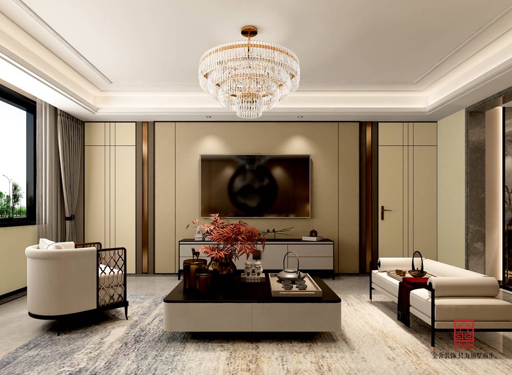 國(guó)赫天著155平米裝修-中式風(fēng)格-客廳