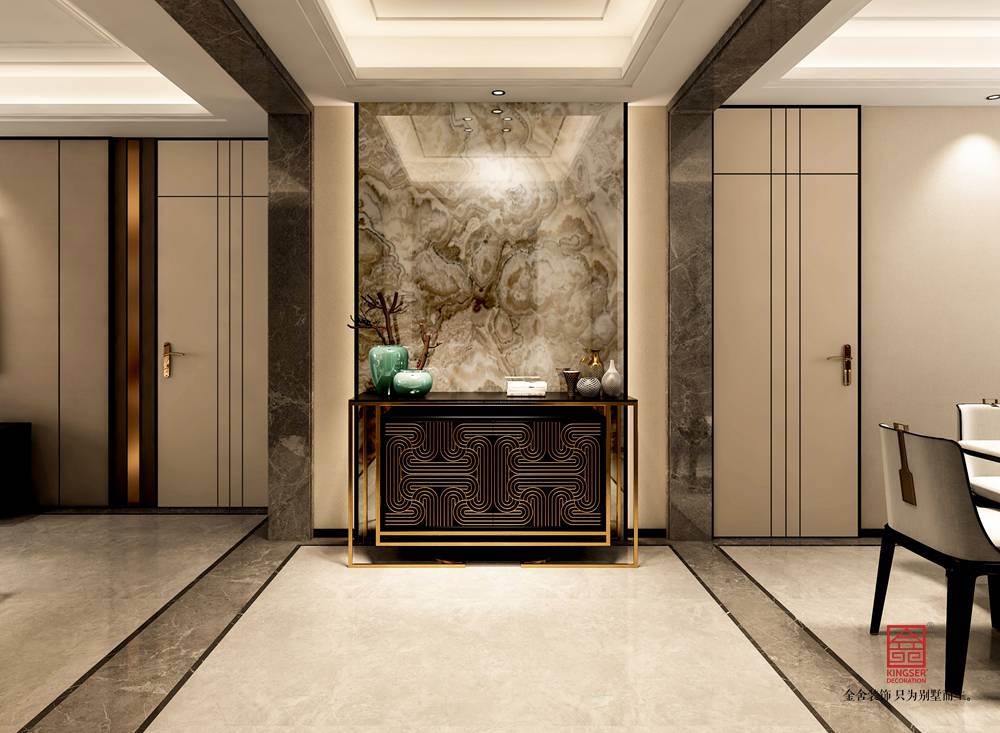 國(guó)赫天著155平米裝修-中式風(fēng)格-玄關(guān)