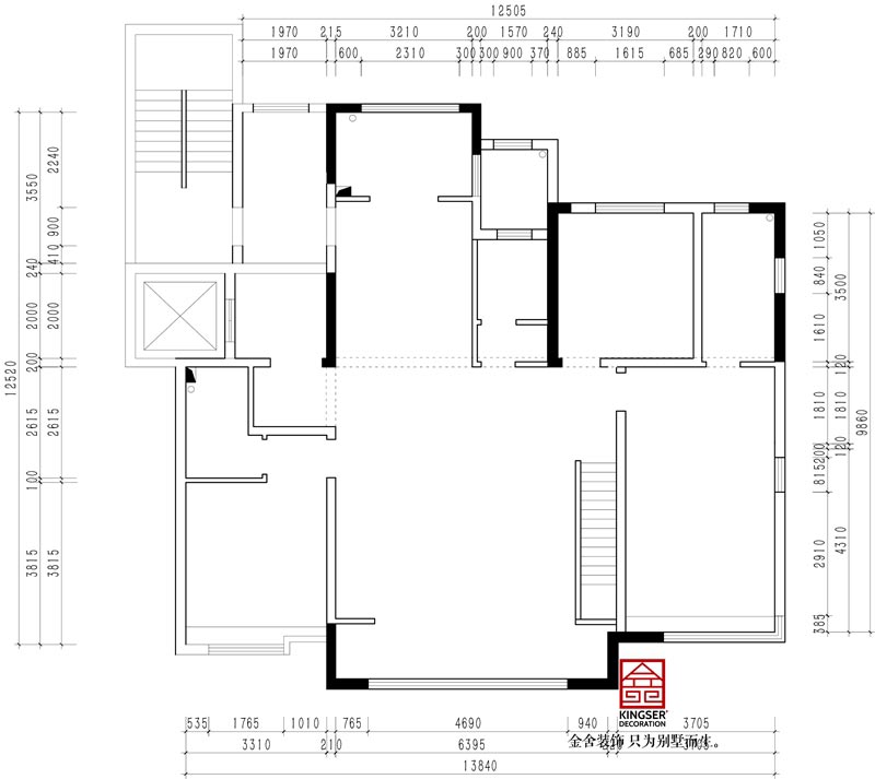 西山林語二期洋房一層原始平面圖