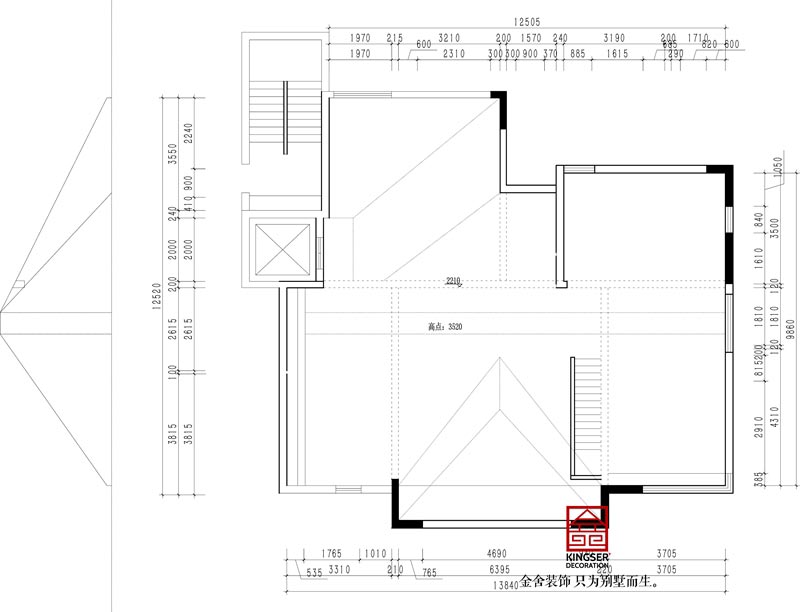 西山林語二期洋房二層原始平面圖