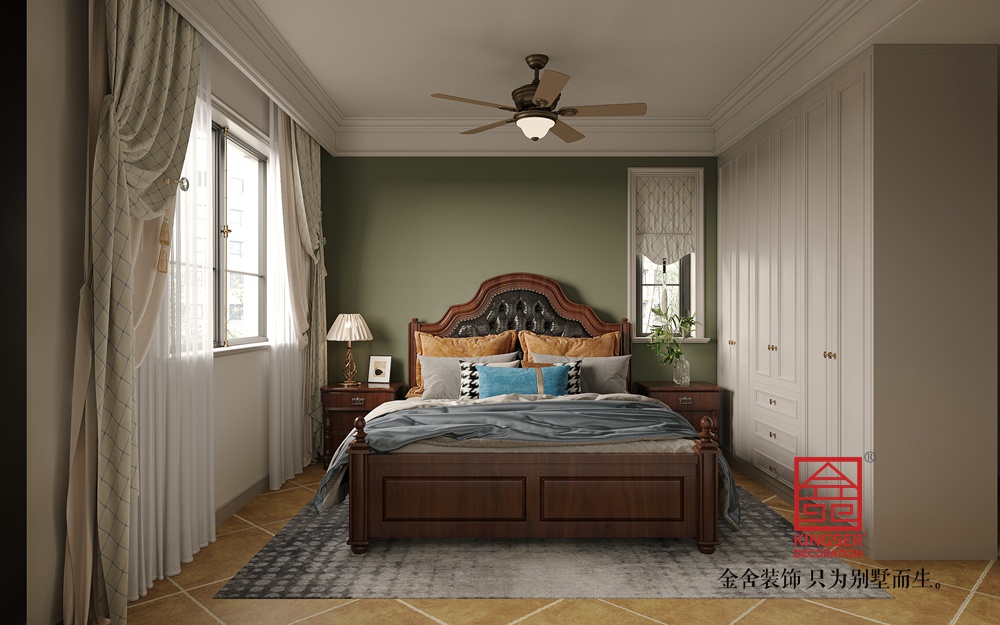 國(guó)仕山130平米歐式風(fēng)格裝修-臥室