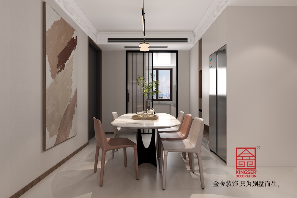 國(guó)仕山140平米現(xiàn)代簡(jiǎn)約風(fēng)格裝修-餐廳