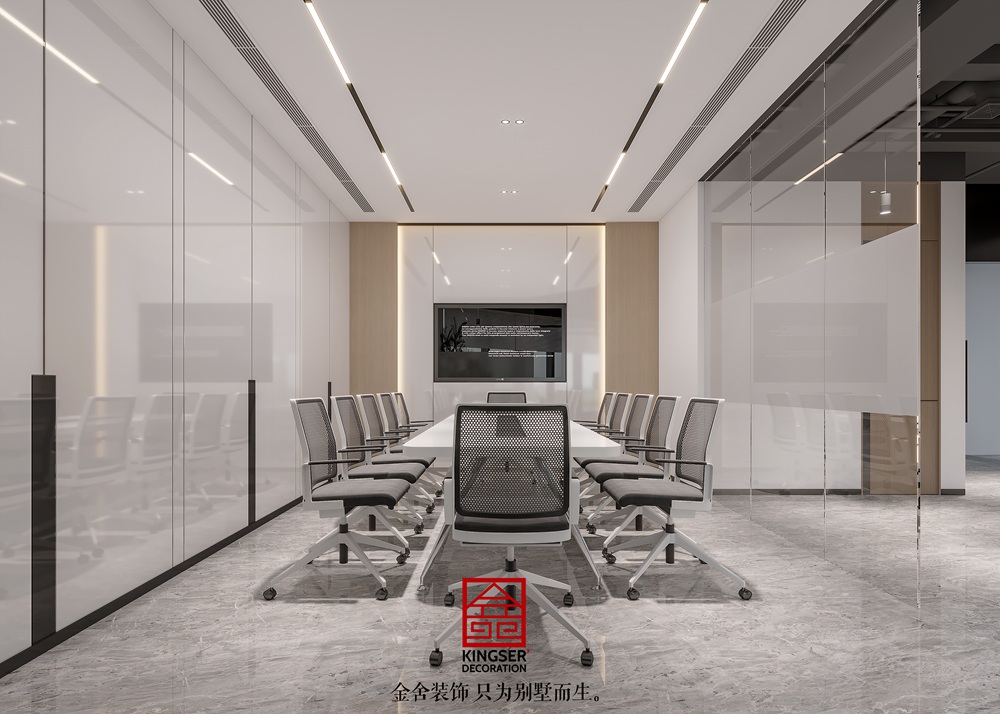 東創(chuàng)中心辦公室300平米現(xiàn)代極簡(jiǎn)裝修-會(huì)議室