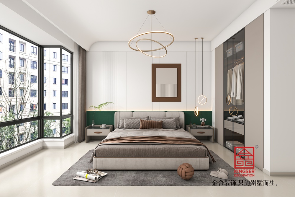 綠城誠(chéng)園160平米現(xiàn)代簡(jiǎn)約風(fēng)格裝修-臥室
