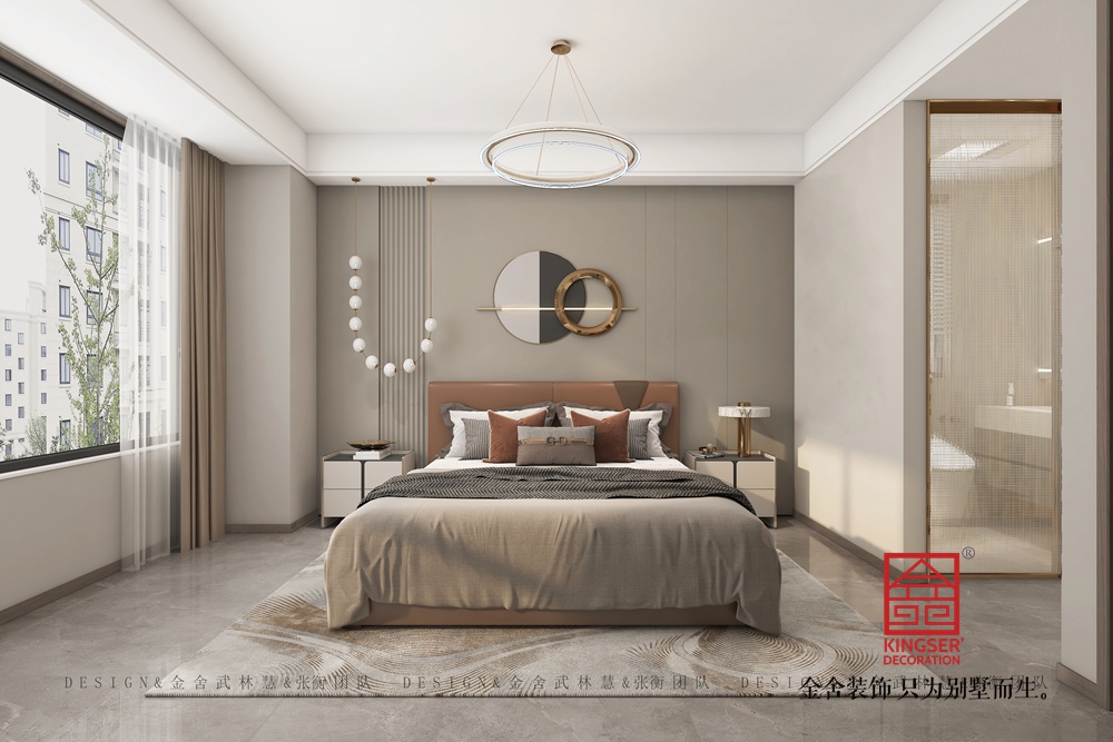 盛邦九號院165平輕奢風格裝修-臥室