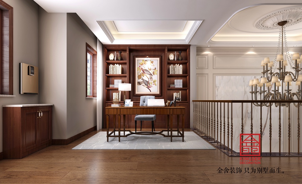 御河上院600平米歐式風(fēng)格裝修-書房