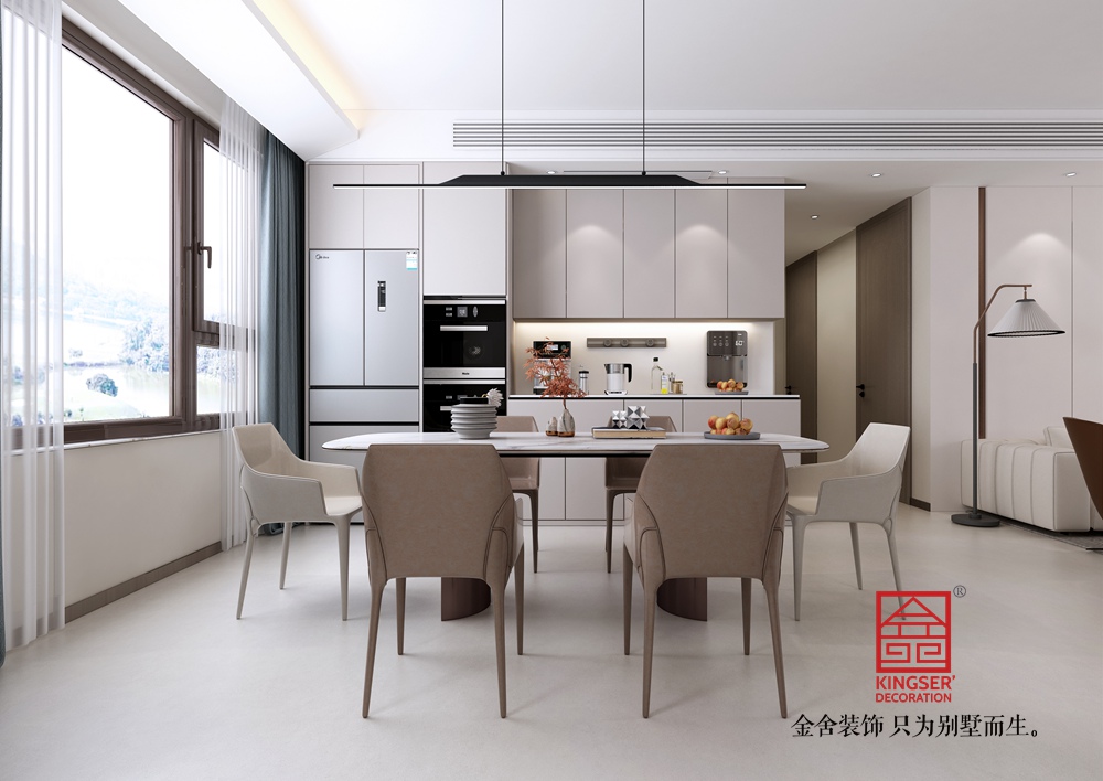 盛邦九號(hào)院148平米現(xiàn)代簡(jiǎn)約裝修-餐廳