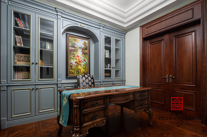 鑫界王府500平米歐式風(fēng)格裝修-書(shū)房