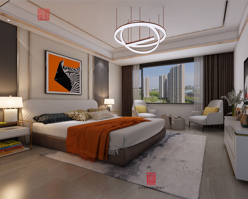 唐城壹零壹280平米混搭風(fēng)格裝修-臥室