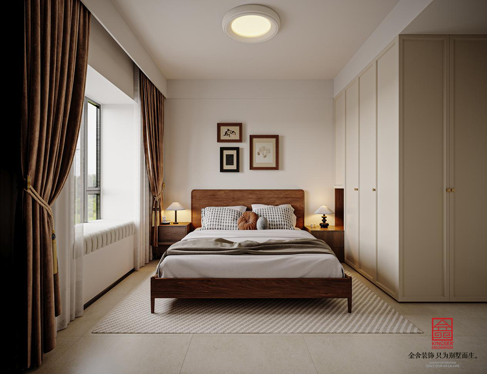 金域藍(lán)灣137平米法式復(fù)古裝修-臥室