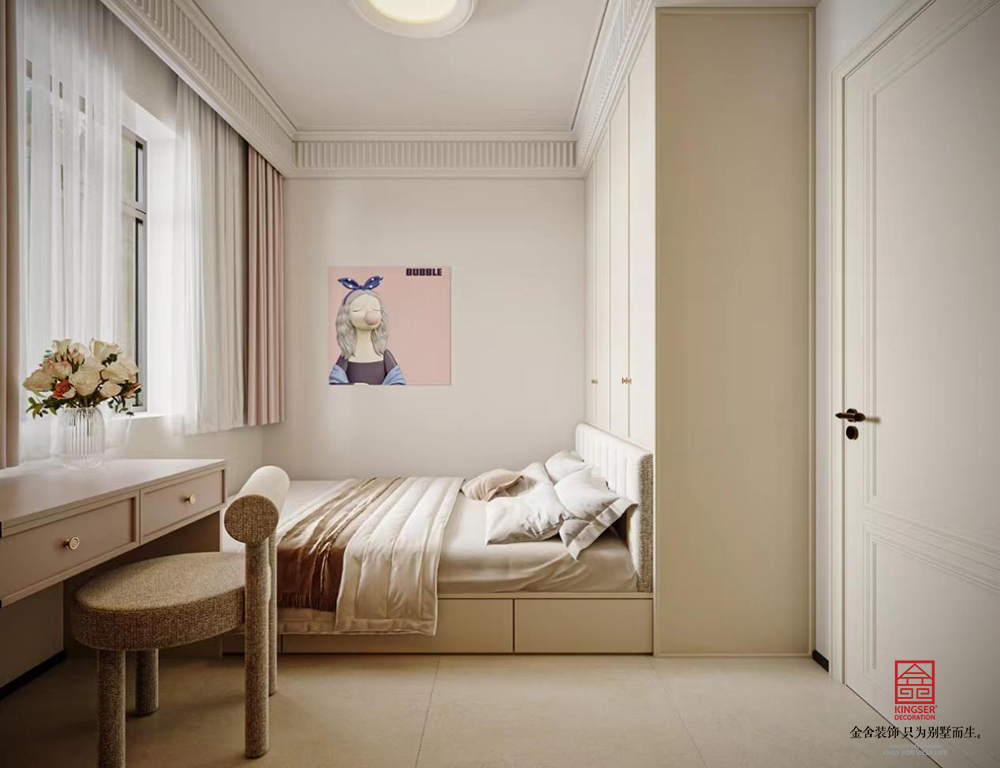 金域藍(lán)灣137平米法式復(fù)古裝修-臥室