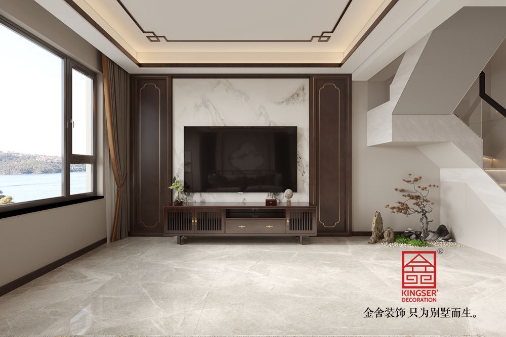 中央云著180平米新中式風(fēng)格裝修-客廳