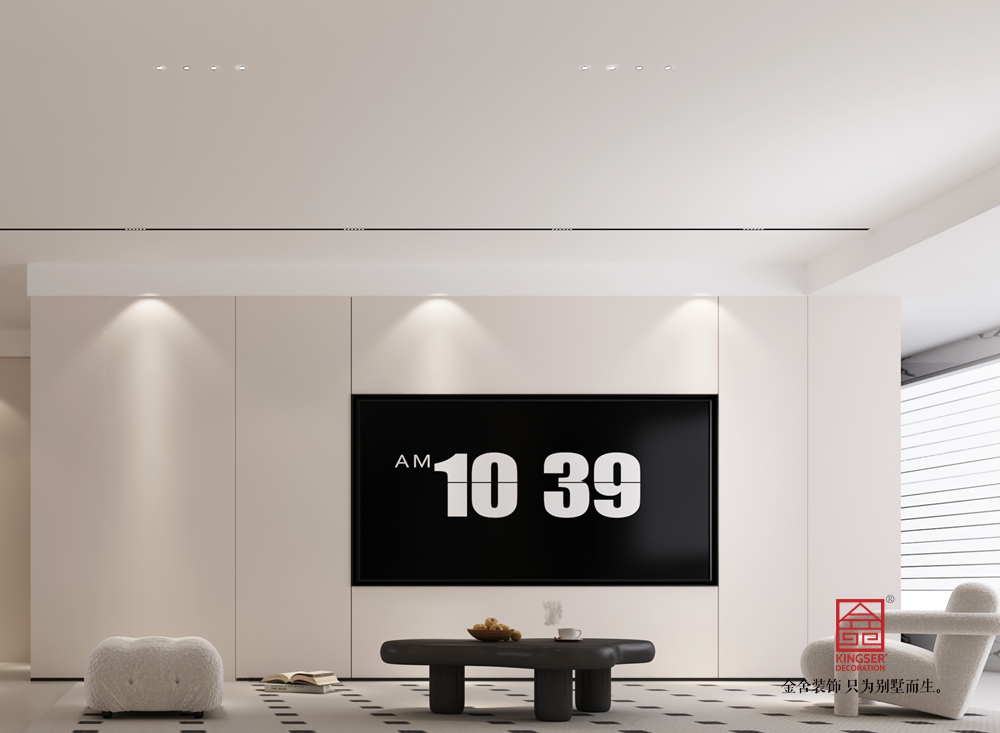 時間山150平米奶油風(fēng)裝修-客廳