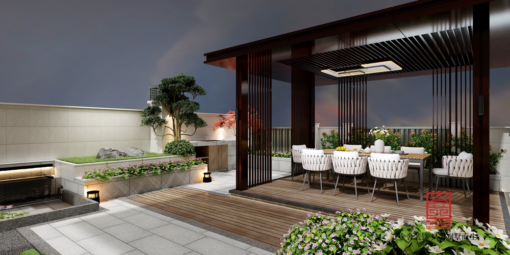 桃花源260平米新中式風格裝修-露臺