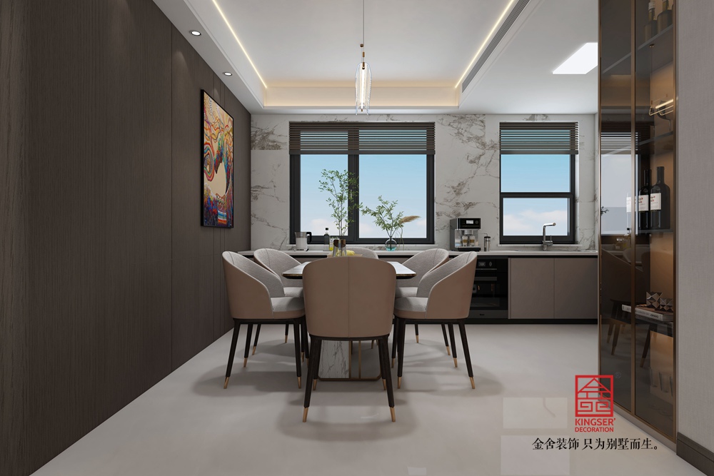 瑞凝府168平米現(xiàn)代簡約風(fēng)格裝修-餐廳