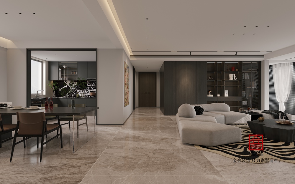 交投高新苑229平米現(xiàn)代簡約風(fēng)格裝修-客餐廳