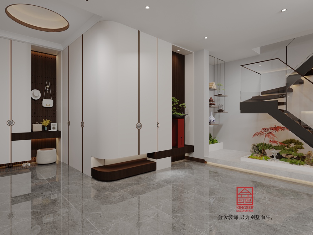 金地閱峯180平米新中式風格裝修-玄關