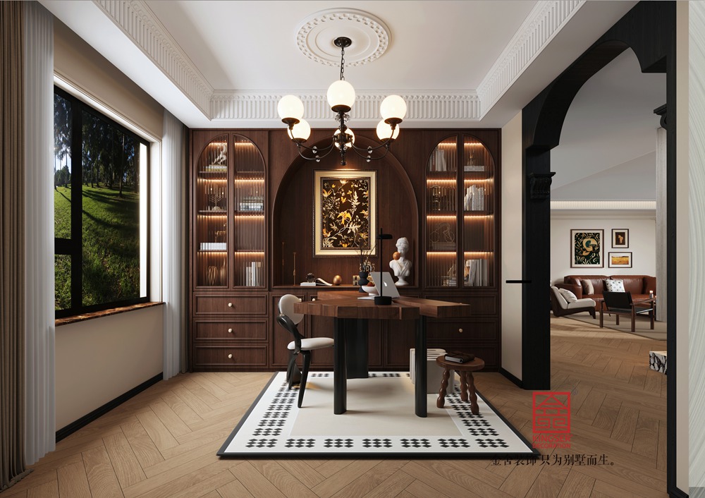 中海峯235平米復(fù)古美式風(fēng)格裝修-書房