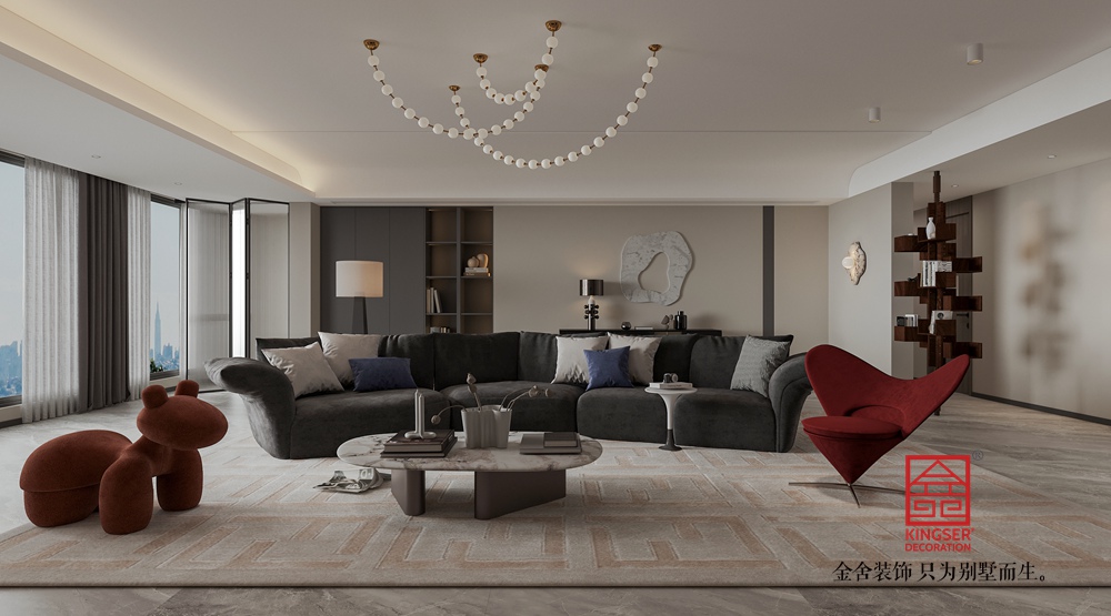 高新苑269平米現(xiàn)代簡(jiǎn)約風(fēng)格裝修-客廳