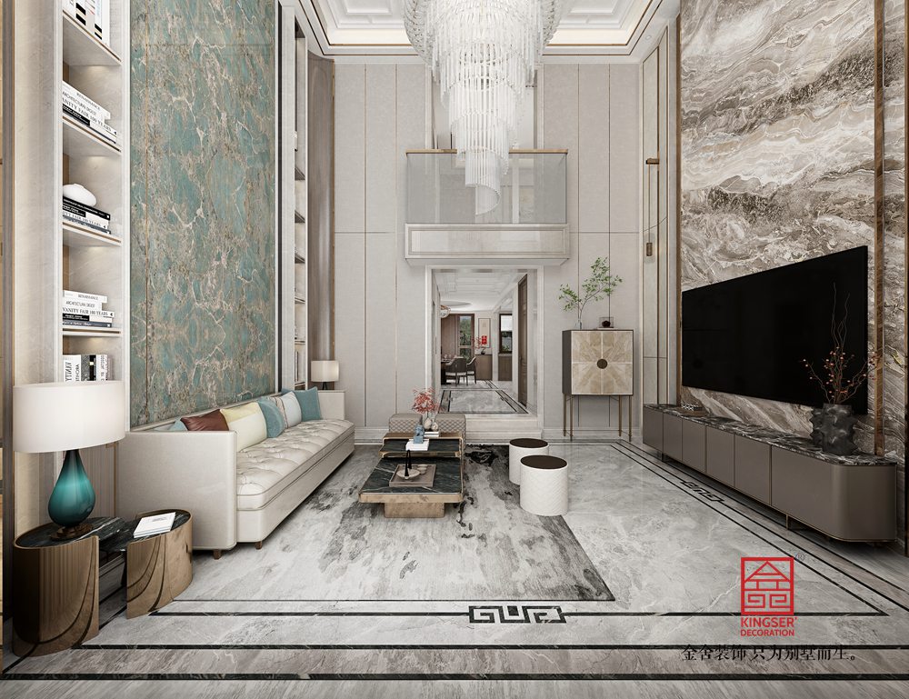 榮盛御府360平米新中式風(fēng)格裝修-客廳