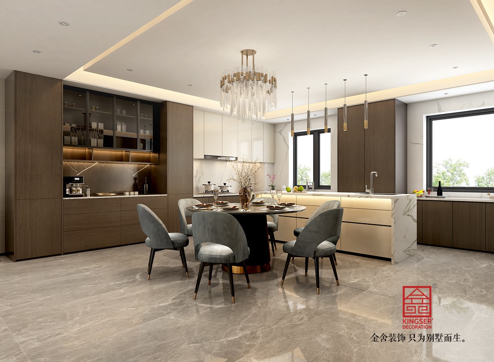 瑞凝府185平米現(xiàn)代輕奢風(fēng)格裝修-餐廳