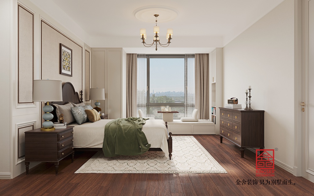瑞凝府211平米美式輕奢風(fēng)格裝修-臥室
