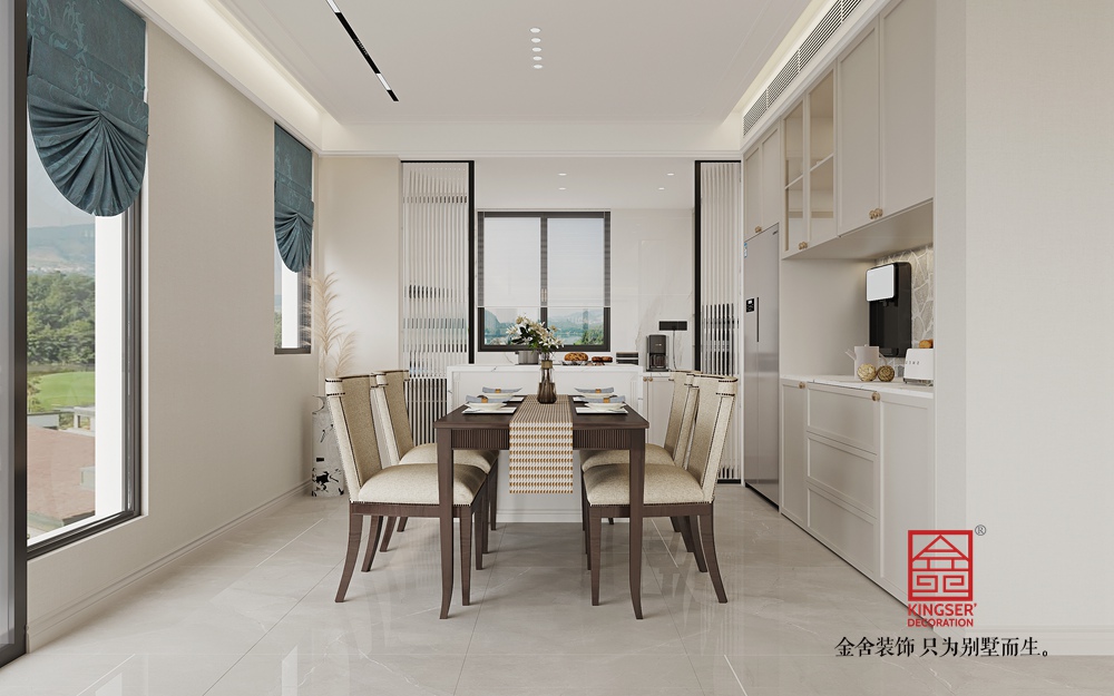 瑞凝府211平米美式輕奢風(fēng)格裝修-餐廳