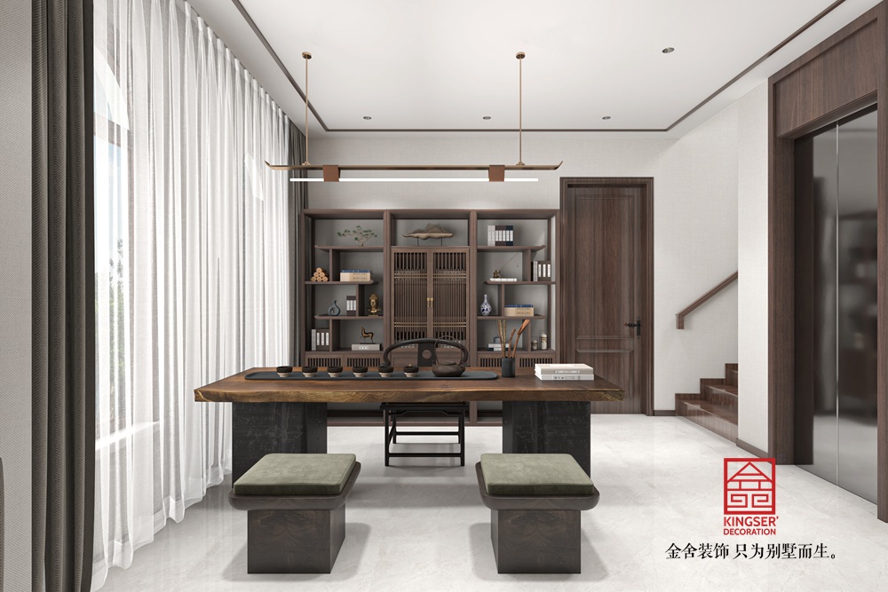 水悅龍庭260平米新中式風(fēng)格裝修-茶室