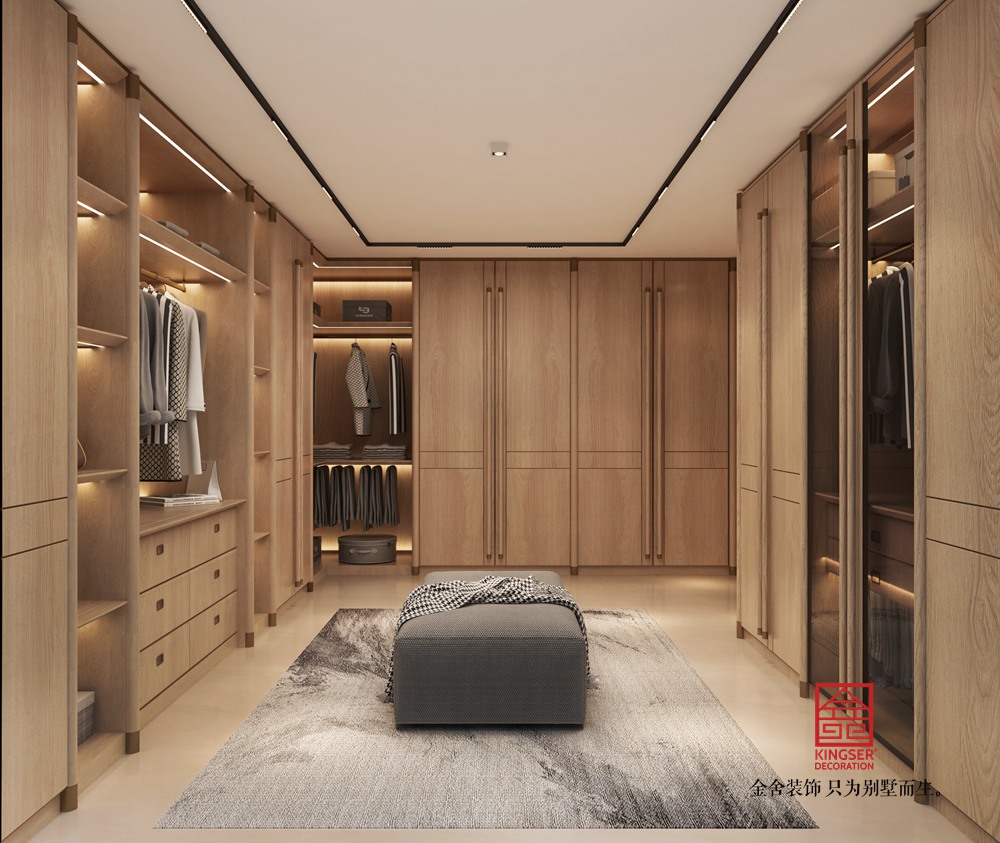 龍湖天奕450㎡禪意中式裝修-衣帽間