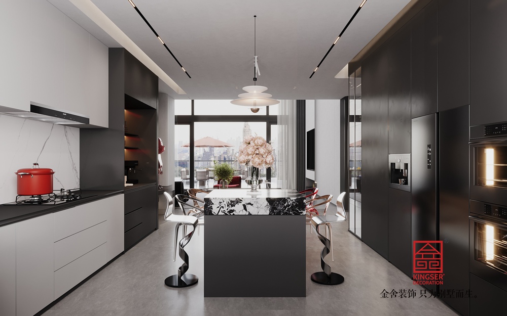 原河云墅220平米意式極簡風(fēng)格裝修-廚房