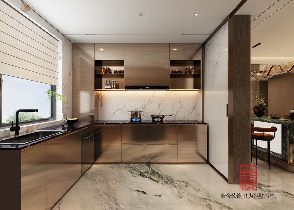 原河云墅252平米意式輕奢風(fēng)格裝修-廚房